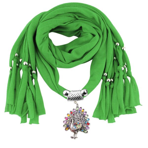 женская мода сплава павлин кулон кисточкой полиэстер шарф, Blue;gray 
женская мода сплава павлин кулон кисточкой полиэстер шарф, Blue;gray