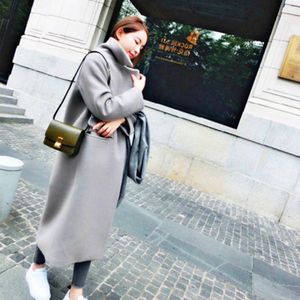 women wool coat,2019 winter new casual korean version slim long coat,full sleeve suit collar womens plus size fashions coats, Black
women wool coat,2019 winter new casual korean version slim long coat,full sleeve suit collar womens plus size fashions coats, Black