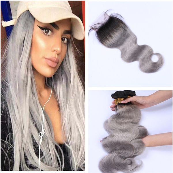 ombre grey bundles with closure body wave sliver gray ombre 3 bundles with closure two tone 1b grey brazilian human hair extensions, Black
ombre grey bundles with closure body wave sliver gray ombre 3 bundles with closure two tone 1b grey brazilian human hair extensions, Black