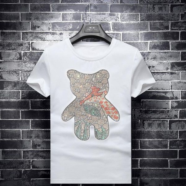 2020 summer european american men's drilled short-sleeved t-shirt men's round neck social guy large bottoming shirt compassion, White;black
2020 summer european american men's drilled short-sleeved t-shirt men's round neck social guy large bottoming shirt compassion, White;black