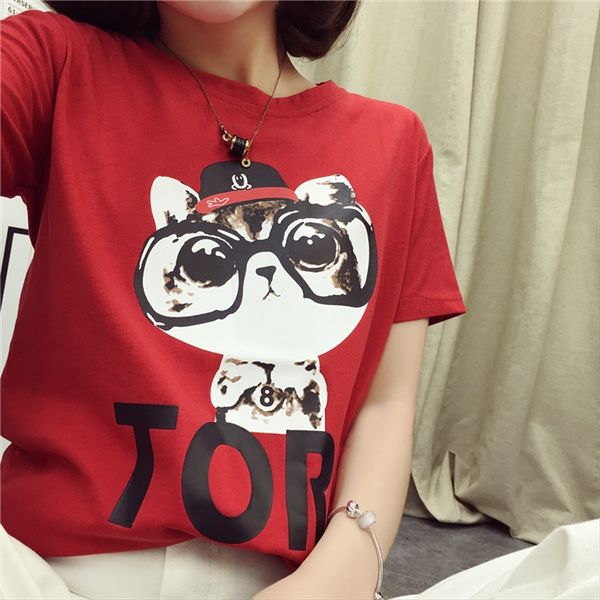 2019 summer cartoon letter cat women's short sleeve t-shirt female students clothes student clothing t-shirt student clothing fashion, White
2019 summer cartoon letter cat women's short sleeve t-shirt female students clothes student clothing t-shirt student clothing fashion, White