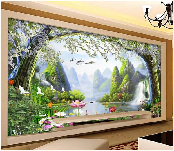 custom large-scale mural 3d p wallpaper hd landscape painting water and wealth background wall decoration wall stickers papel de parede
custom large-scale mural 3d p wallpaper hd landscape painting water and wealth background wall decoration wall stickers papel de parede