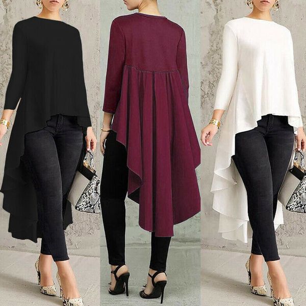 newly women long sleeve shirt asymmetrical waterfall back long tail blouse vk-ing, White
newly women long sleeve shirt asymmetrical waterfall back long tail blouse vk-ing, White