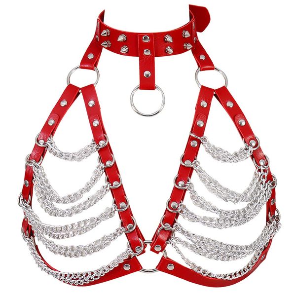 women punk pastel goth lingerie leather harness body cage bra red hollow out suspender plus size crop cosplay clothing rave, Black;white
women punk pastel goth lingerie leather harness body cage bra red hollow out suspender plus size crop cosplay clothing rave, Black;white
