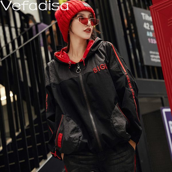 vefadisa autumn cotton streetwear coat character print pockets coat long sleeve zipper hooded thin loose woman 2019 qyf405, Tan;black
vefadisa autumn cotton streetwear coat character print pockets coat long sleeve zipper hooded thin loose woman 2019 qyf405, Tan;black