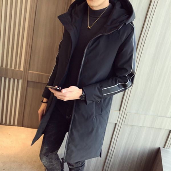 2019 new winter coat men's long section korean version of the self-cultivation warm cotton jacket trend hooded men's jacket, Black
2019 new winter coat men's long section korean version of the self-cultivation warm cotton jacket trend hooded men's jacket, Black