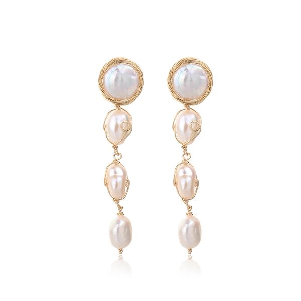 fxm 14k gold filled freshwater pearl earrings handmade neo-gothic dangle earrings, Silver
fxm 14k gold filled freshwater pearl earrings handmade neo-gothic dangle earrings, Silver