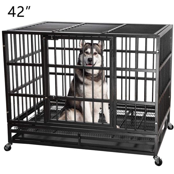 heavy duty metal dog cage kennel crate and playpen for training large dog indoor outdoor with double doors & locks design included lockabl
heavy duty metal dog cage kennel crate and playpen for training large dog indoor outdoor with double doors & locks design included lockabl