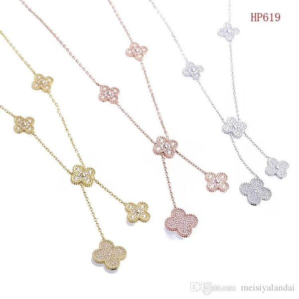 2019 luxury women diamond necklace chain 5 flower pendant necklace stainless steel chain fashion women gold necklace, Silver
2019 luxury women diamond necklace chain 5 flower pendant necklace stainless steel chain fashion women gold necklace, Silver