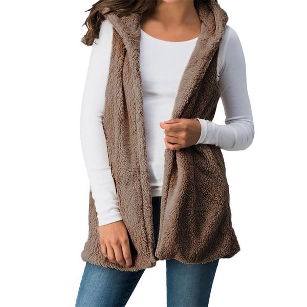 women lady solid color plush sleeveless hoodie vest warm for autumn winter kng88, Black;white
women lady solid color plush sleeveless hoodie vest warm for autumn winter kng88, Black;white