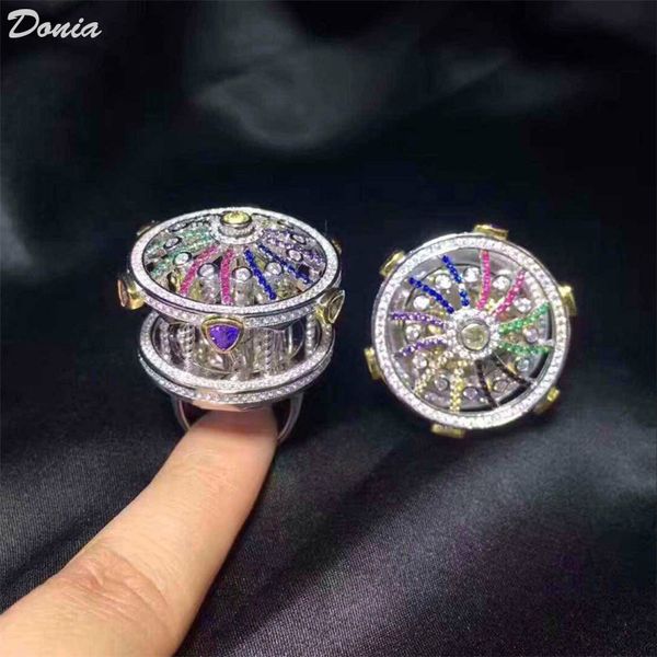 donia jewelry ring fashion merry go round full of zircon rings european and american creative rings men and women's handmade giftsg, Silver
donia jewelry ring fashion merry go round full of zircon rings european and american creative rings men and women's handmade giftsg, Silver