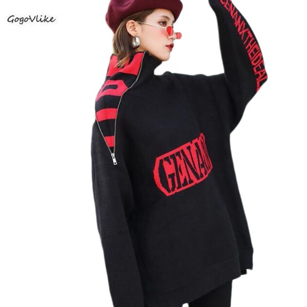women's bottoming sweater female turtleneck 2019 new european girl long sleeve loose sweaters koraen zipper sa534s30, White;black
women's bottoming sweater female turtleneck 2019 new european girl long sleeve loose sweaters koraen zipper sa534s30, White;black