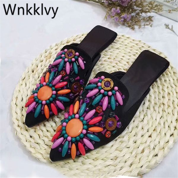 classic tribe woman flipflops ethnic lazy mullers shoes colorful string beaded flower handmade slippers outdoor loafers, Black
classic tribe woman flipflops ethnic lazy mullers shoes colorful string beaded flower handmade slippers outdoor loafers, Black