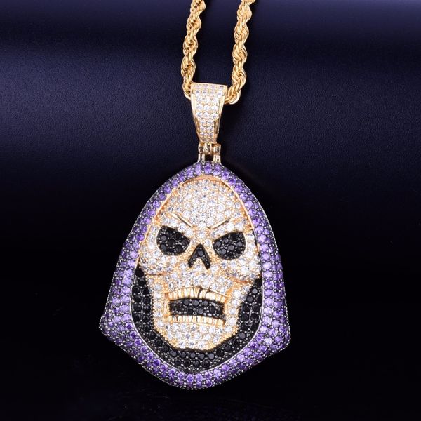 hoody skull purple stone pendant necklace personality chain gold silver iced out cubic zirconia hip hop rock jewelry
hoody skull purple stone pendant necklace personality chain gold silver iced out cubic zirconia hip hop rock jewelry