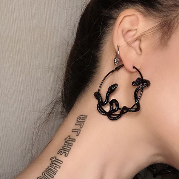 fashion statement earrings punk big crazy twining snake hoop earrings for women individuality black snakes jewelry, Golden;silver
fashion statement earrings punk big crazy twining snake hoop earrings for women individuality black snakes jewelry, Golden;silver