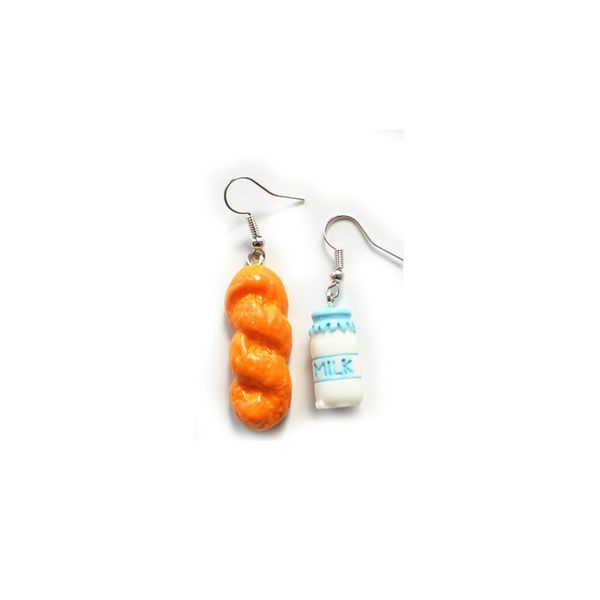 new korean fashion simulation bread harajuku earring cute simple sweet interesting kawaii milk letter earrings for women, Silver
new korean fashion simulation bread harajuku earring cute simple sweet interesting kawaii milk letter earrings for women, Silver