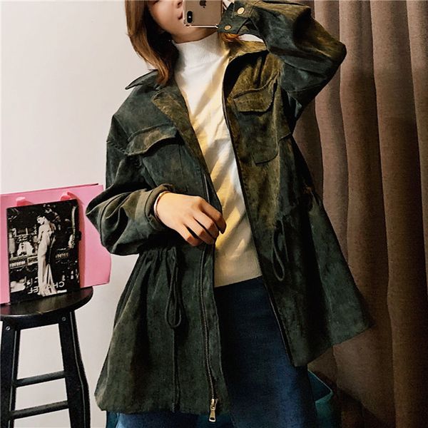 spring autumn drawstring trench coats women plus size turn-down collar khaki sashes windbreaker casual outwear female clothes, Tan;black
spring autumn drawstring trench coats women plus size turn-down collar khaki sashes windbreaker casual outwear female clothes, Tan;black