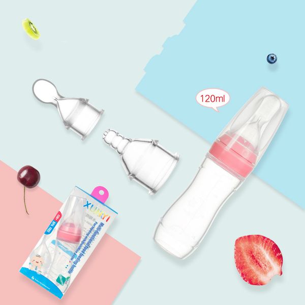 3pcs/set 120ml safety silicone baby bottle with spoon supplement rice cereal bottles squeeze spoon milk feeding bottle
3pcs/set 120ml safety silicone baby bottle with spoon supplement rice cereal bottles squeeze spoon milk feeding bottle