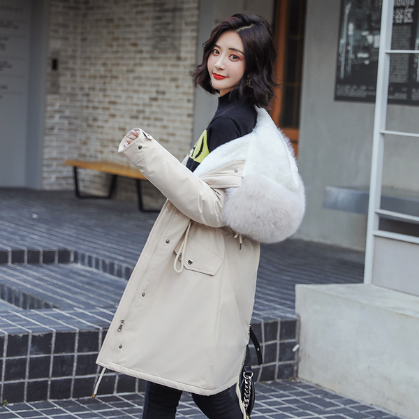 cotton clothing female loose oversize cotton coat long section plus velvet thick solid winter jacket, Black
cotton clothing female loose oversize cotton coat long section plus velvet thick solid winter jacket, Black
