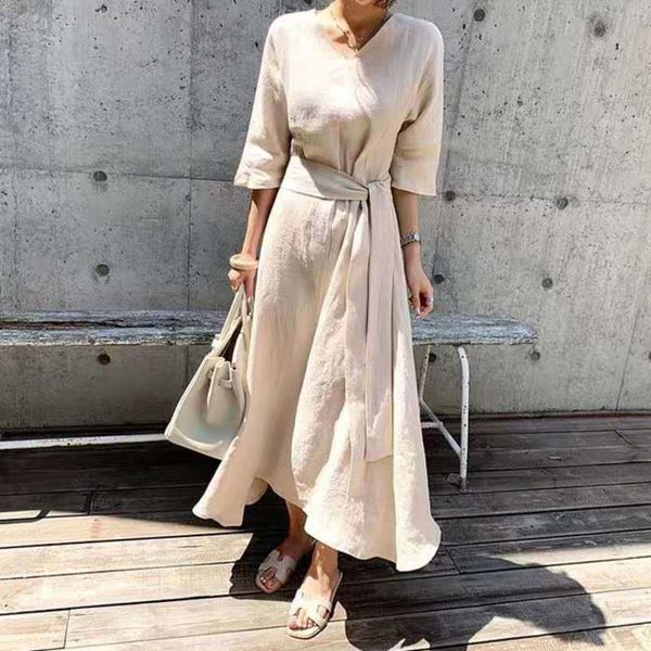 casual dresses 2021 summer loose korea cotton linen short sleeve long t shirt dress womens simple girl female e049, Black;gray
casual dresses 2021 summer loose korea cotton linen short sleeve long t shirt dress womens simple girl female e049, Black;gray