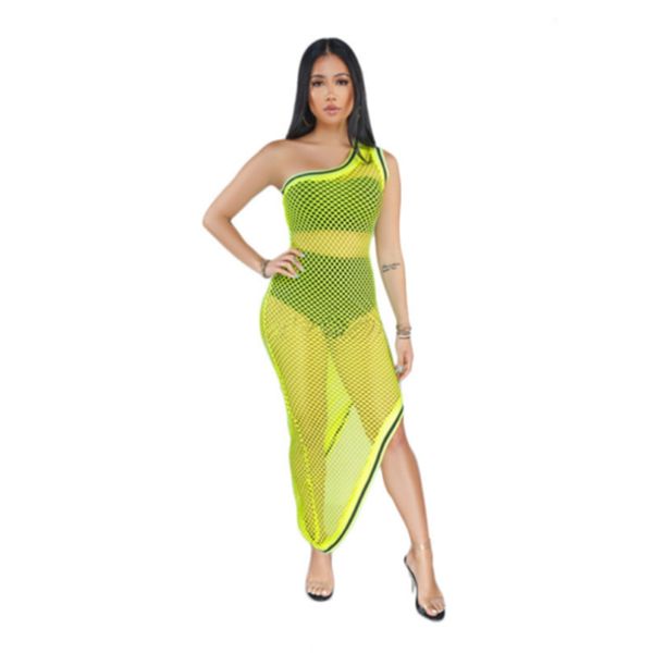 women fishnet mesh one shoulder hollow bikini cover up bathing summer beach dress swimwear, Blue;gray
women fishnet mesh one shoulder hollow bikini cover up bathing summer beach dress swimwear, Blue;gray