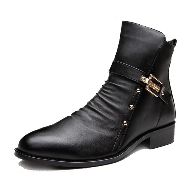 men's boots male ankle shoes luxury braid leather men boots dress shoes party wedding casual flats, Black
men's boots male ankle shoes luxury braid leather men boots dress shoes party wedding casual flats, Black