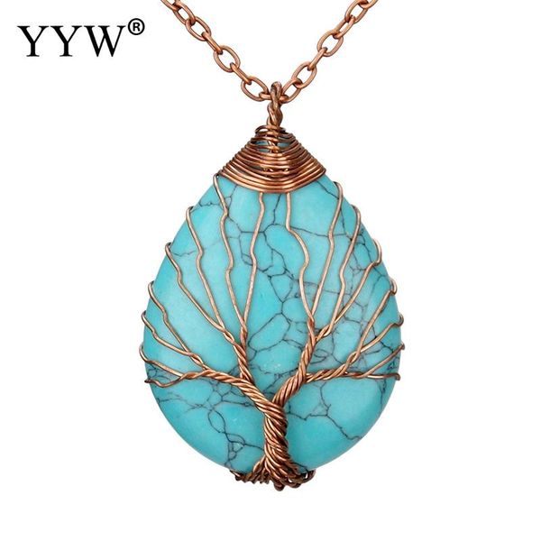 yyw reiki healing tree of life gem stone necklace water drop shape pendants brass color natural stone gifts for men women, Silver
yyw reiki healing tree of life gem stone necklace water drop shape pendants brass color natural stone gifts for men women, Silver