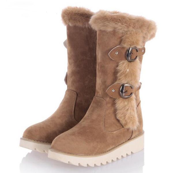 Warm Snow Boots Women Fur-lined Mid-Calf Boots Buckles Platform Wedges Women Booties Winter Shoes, Black
Warm Snow Boots Women Fur-lined Mid-Calf Boots Buckles Platform Wedges Women Booties Winter Shoes, Black