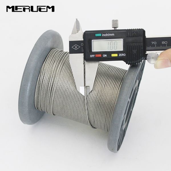 304 stainless steel 7x7 wire rope 50m/100m softer fishing lifting cable 0.5/0.6/0.8/1.0mm diameter included aluminium sleeves
304 stainless steel 7x7 wire rope 50m/100m softer fishing lifting cable 0.5/0.6/0.8/1.0mm diameter included aluminium sleeves
