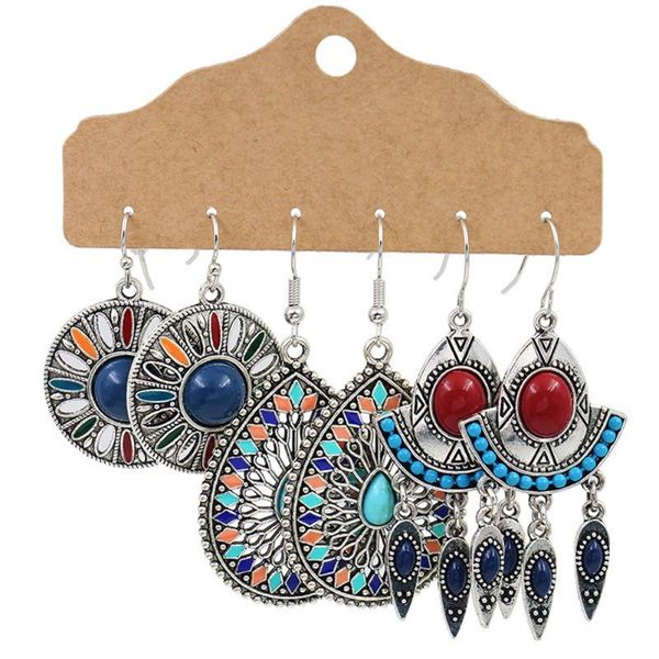 3 pairs bohemia earrings ear drops pendant dangle set metal vintage for women girls ll@17, Silver
3 pairs bohemia earrings ear drops pendant dangle set metal vintage for women girls ll@17, Silver