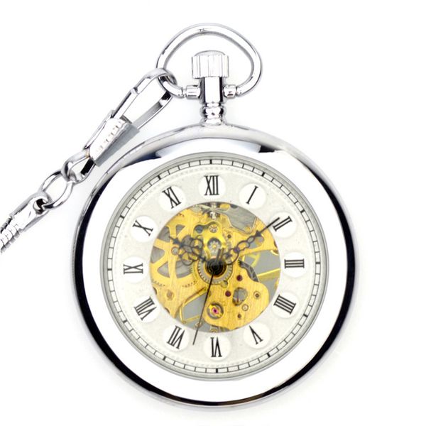 retro silver smooth skeleton mechanical pocket watch for men women fob chain hand winding full steel pocket watches, Slivery;golden
retro silver smooth skeleton mechanical pocket watch for men women fob chain hand winding full steel pocket watches, Slivery;golden