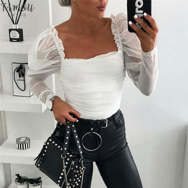 white puff sleeve tulle blouses ladies long sleeve backless white shirts blusa autumn streetwear fit slim clubwear
white puff sleeve tulle blouses ladies long sleeve backless white shirts blusa autumn streetwear fit slim clubwear