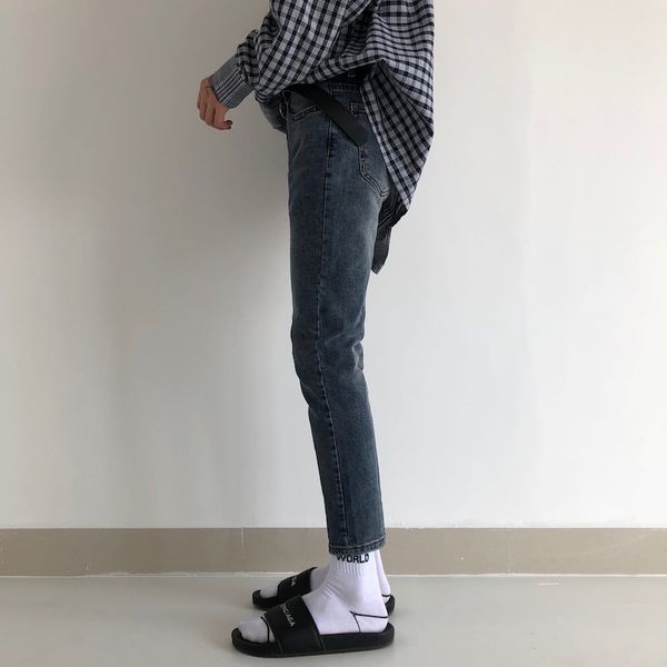men vintage fashion casual slim fit ankle length denim pants male japan korea streetwear hip hop denim pencil trousers jeans, Blue
men vintage fashion casual slim fit ankle length denim pants male japan korea streetwear hip hop denim pencil trousers jeans, Blue