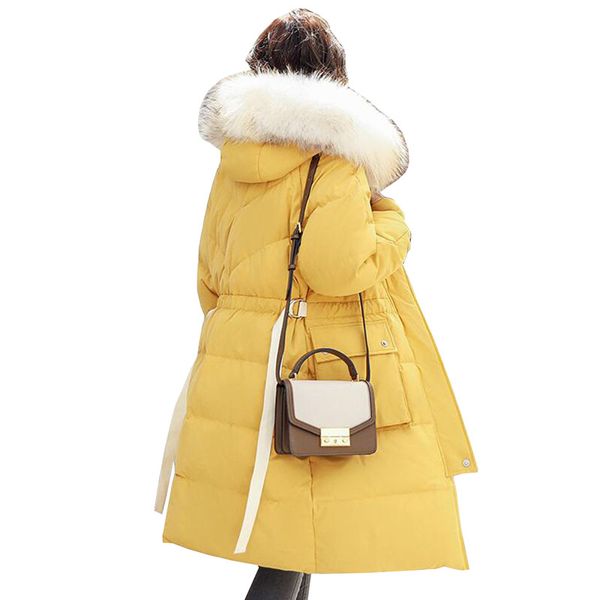 2018 winter plus size long womens down jacket thicken white duck down coat fashion real fur collar hooded slim puffer jackets, Black
2018 winter plus size long womens down jacket thicken white duck down coat fashion real fur collar hooded slim puffer jackets, Black