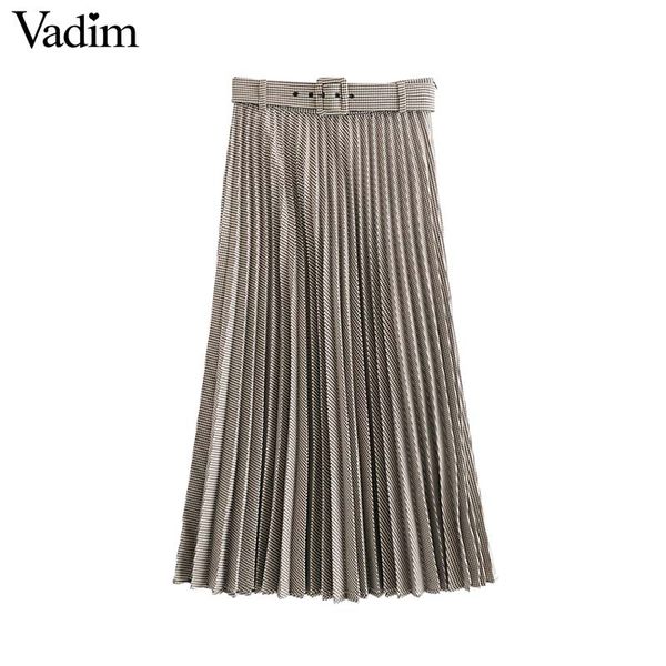 skirts vadim women elegant houndstooth plaid pleated skirt bow tie belt side zipper female office wear basic midi ba905, Black
skirts vadim women elegant houndstooth plaid pleated skirt bow tie belt side zipper female office wear basic midi ba905, Black