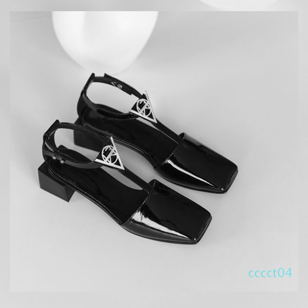 women new original designer hollow sandals triangle buckle square lady genuine leather casual ol shoes ct04, Black
women new original designer hollow sandals triangle buckle square lady genuine leather casual ol shoes ct04, Black