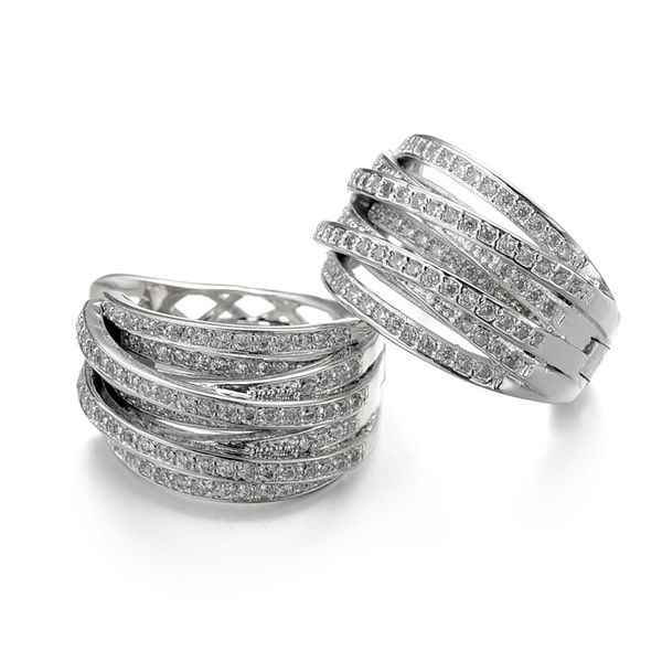 fashion- european and american imitation platinum multi-layer retro earrings inlaid with zircon personality earrings, Silver
fashion- european and american imitation platinum multi-layer retro earrings inlaid with zircon personality earrings, Silver