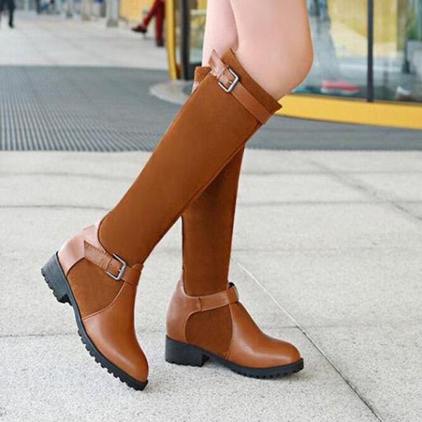 buckle strap women square heels casual warm long boots fashion pu leather round toe solid color booties botines mujer 2019, Black
buckle strap women square heels casual warm long boots fashion pu leather round toe solid color booties botines mujer 2019, Black