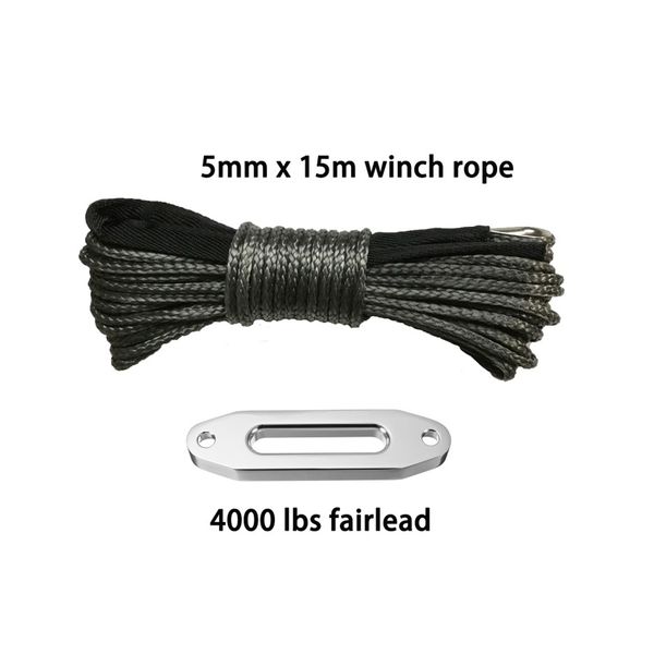 5mm x 15m winch line uhmwpe rope with 4000lbs aluminum winch fairlead for 4x4 4wd atv utv off-road
5mm x 15m winch line uhmwpe rope with 4000lbs aluminum winch fairlead for 4x4 4wd atv utv off-road