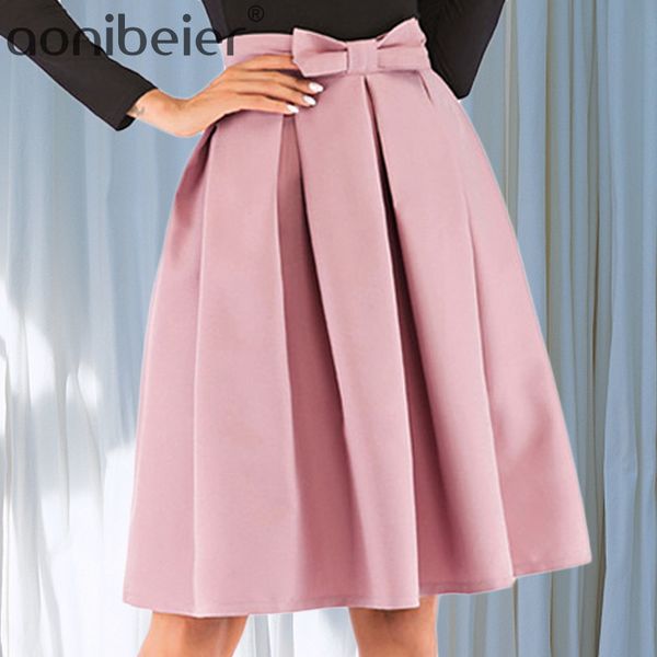aonibeier women spring autumn midi bow knot high waist big swing umbrella skirt knee length solid color female skater skirts, Black
aonibeier women spring autumn midi bow knot high waist big swing umbrella skirt knee length solid color female skater skirts, Black