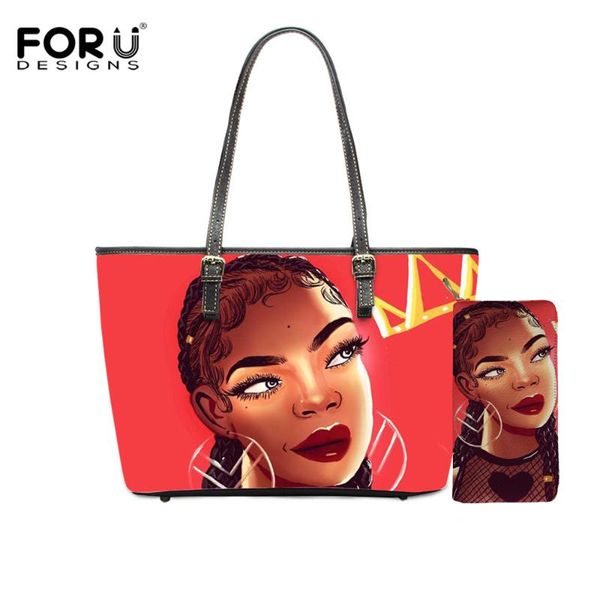 forudesigns design pu handbags women black art african queen girl printing 2pcs/set hand bag&wallet females handle
forudesigns design pu handbags women black art african queen girl printing 2pcs/set hand bag&wallet females handle