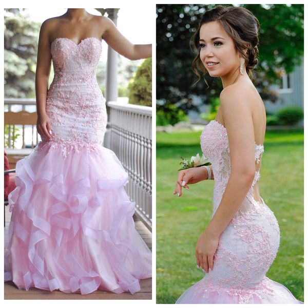 plus size pink mermaid prom dresses lace sequnind back ruffles tiered skirts floor length evening gowns formal dress abendkleider, Black
plus size pink mermaid prom dresses lace sequnind back ruffles tiered skirts floor length evening gowns formal dress abendkleider, Black
