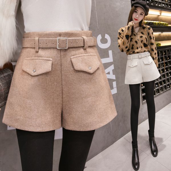 autumn fashion black woolen shorts for women winter classic basic casual wide leg shorts femme loose zipper woolen, White;black
autumn fashion black woolen shorts for women winter classic basic casual wide leg shorts femme loose zipper woolen, White;black