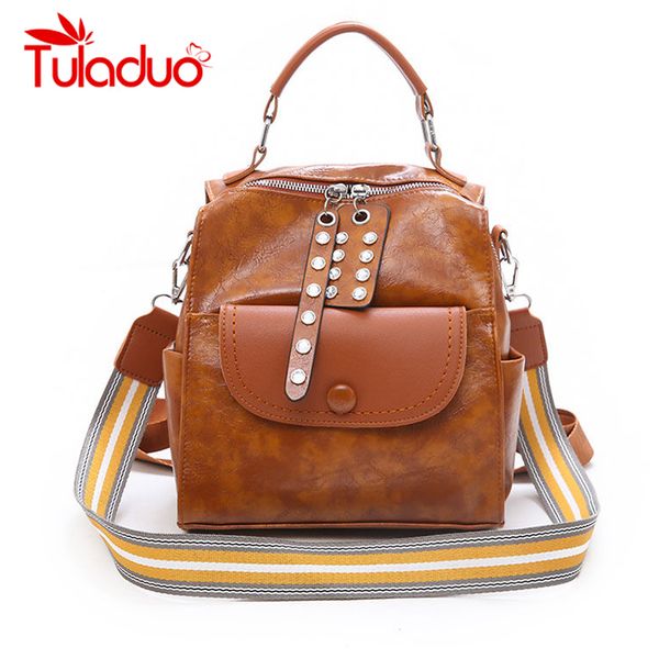 women's leather backpack school bag for girls long strap female shoulder bags anti theft backpack travel bag rivet bagpack
women's leather backpack school bag for girls long strap female shoulder bags anti theft backpack travel bag rivet bagpack