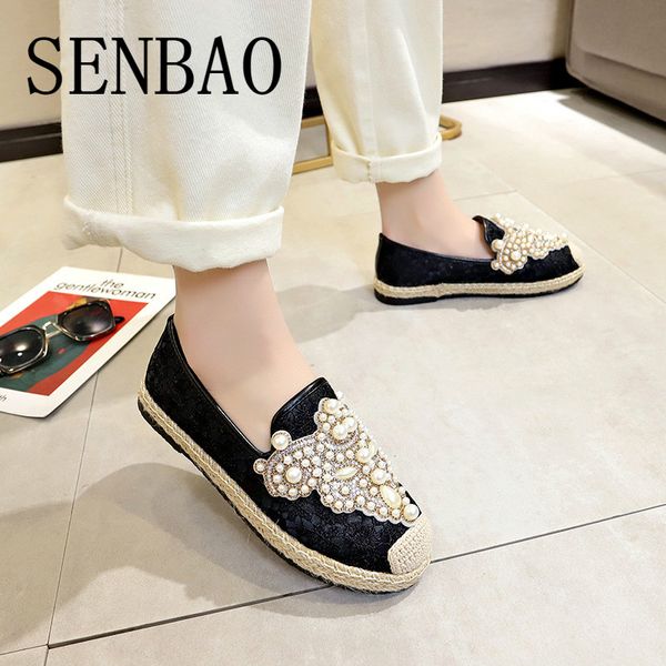 senbao lace loafers strng bead ballet flats 2020 casual slip on shoes woman shallow summer crystal women flat single shoes, Black
senbao lace loafers strng bead ballet flats 2020 casual slip on shoes woman shallow summer crystal women flat single shoes, Black