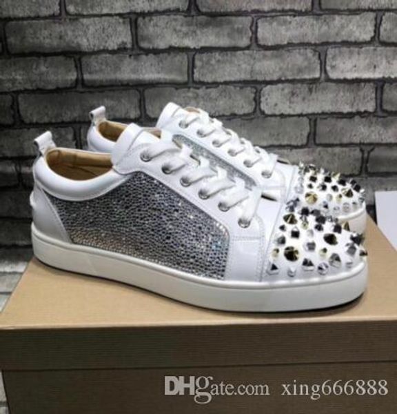 originals quality classic design red bottom men low cut sneakers rivets junior spikes orlato men's flat suede green mesh leather 36-46, Black
originals quality classic design red bottom men low cut sneakers rivets junior spikes orlato men's flat suede green mesh leather 36-46, Black