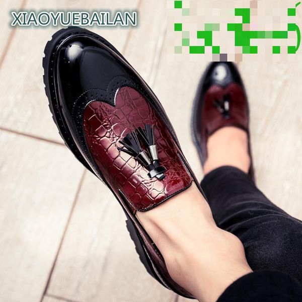 trendy, fashionable, set foot, casual leather shoes, men's block carved thick soles, british heightening tassel, Black
trendy, fashionable, set foot, casual leather shoes, men's block carved thick soles, british heightening tassel, Black