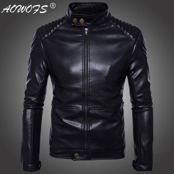 men's fur & faux locomotive leather fashion the 2021 black jackets coat