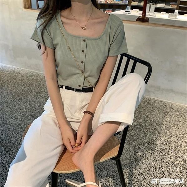 fire girl and shorts t-shirt shorts summer short ins blue slim 2020 clavicle square collar french t-shirt year short sleeve, White
fire girl and shorts t-shirt shorts summer short ins blue slim 2020 clavicle square collar french t-shirt year short sleeve, White