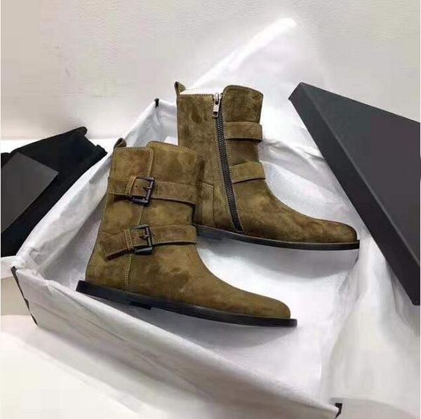 women ann shoes paris genuine leather demeulemeester buckled ankle boots suede flat zip brirish ankle martin boots shoes 35-39, Black
women ann shoes paris genuine leather demeulemeester buckled ankle boots suede flat zip brirish ankle martin boots shoes 35-39, Black